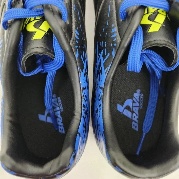 Brava Soccer Futbol Cleats Youth Boys Size 5.5D Blue Black Yellow Lace Up 160464 - Picture 6 of 11